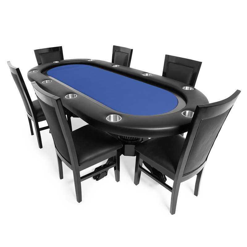 96 Dark Luna Poker Table with Racetrack Speed Cloth Cup Holder