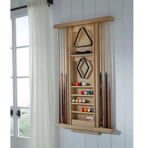 American Heritage Port Royal 8-Cue Wall Cue Rack – White Oak