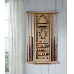 American Heritage Port Royal 8-Cue Wall Cue Rack – White Oak