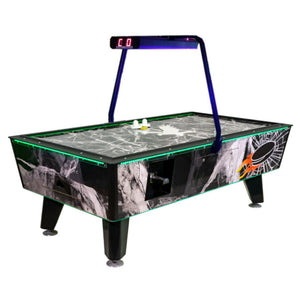 Coin Operated Air Hockey Table | Great American -  Black Ice  (with Overhead Electronic Score & LED Lights)