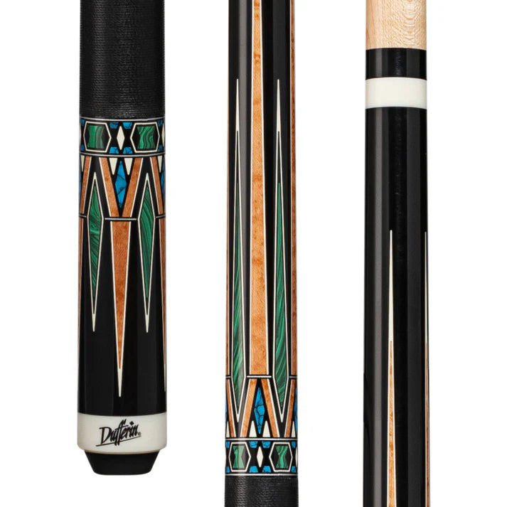 Dufferin D-SE49 Black & Green Malachite Pool Cue