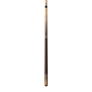 Lucasi Custom Matte Birdseye Maple Pool Cue with Black Palm and Imitation Bone Inlays by Cue & Case