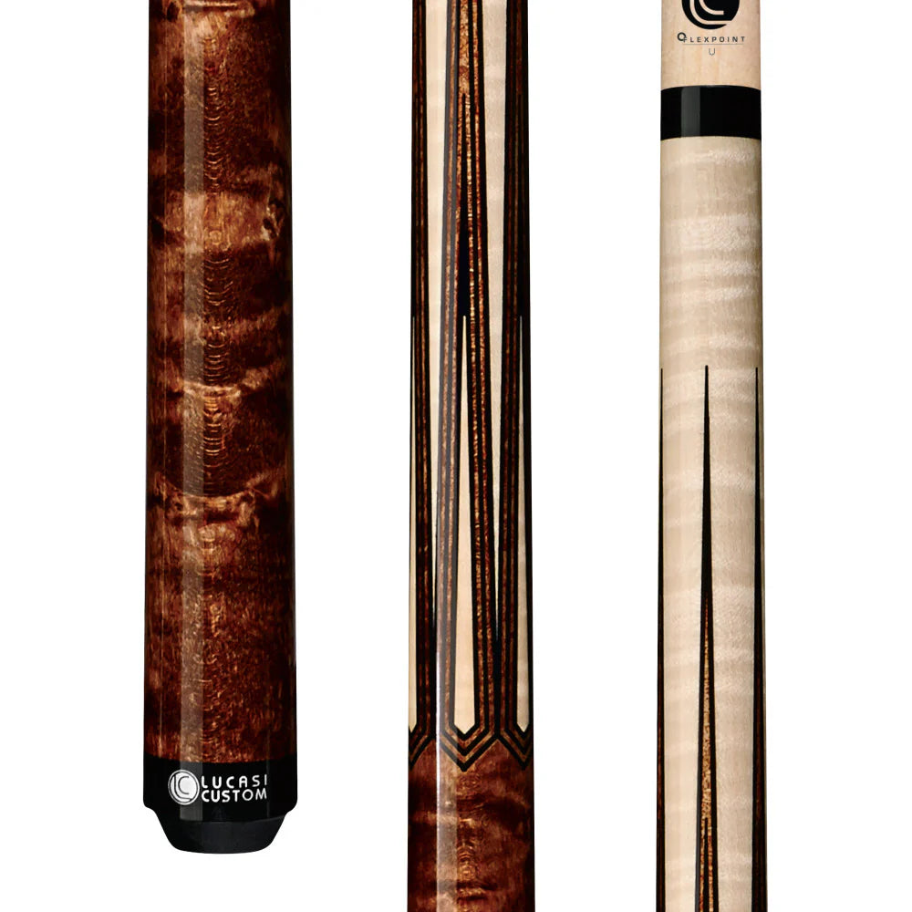 Lucasi Custom Walnut Stained Maple Sneaky Pete Pool Cue – Wrapless Design by Cue & Case