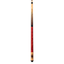 Lucasi Hybrid Pool Cue in Light Coffee Birdseye Maple with Red Jasper and Leather Wrap by Cue & Case