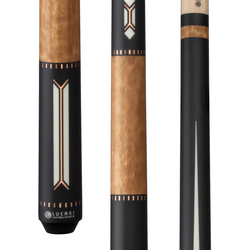 Lucasi LUX58 Pool Cue – Midnight Black with Rose Gold Accents by Cue & Case