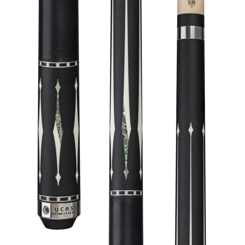 Lucasi LUX59 Pool Cue – Midnight Black with Mother-of-Pearl Inlays by Cue & Case