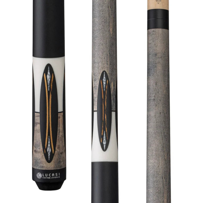 Lucasi LUX66 Pool Cue – Grey Wash Birdseye Maple with White and Bocote Inlays by Cue & Case