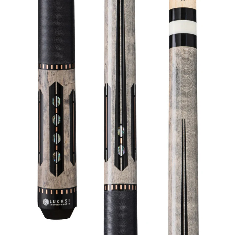 Lucasi LUX69 Pool Cue – Exclusive Design with Grey Wash and Pearl Inlays by Cue & Case