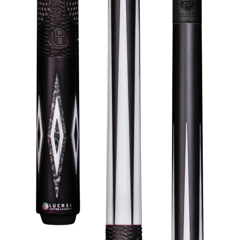 Lucasi LUXP1 Pool Cue – Midnight Black with Carbon Fiber Design by Cue & Case