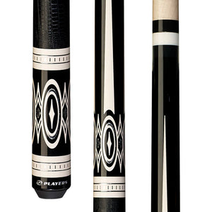 Players G-3398 Black and White Pool Cue