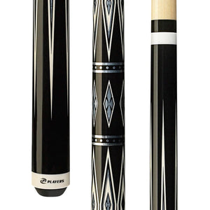 Players G-3372 Black with Silver Diamonds Pool Cue