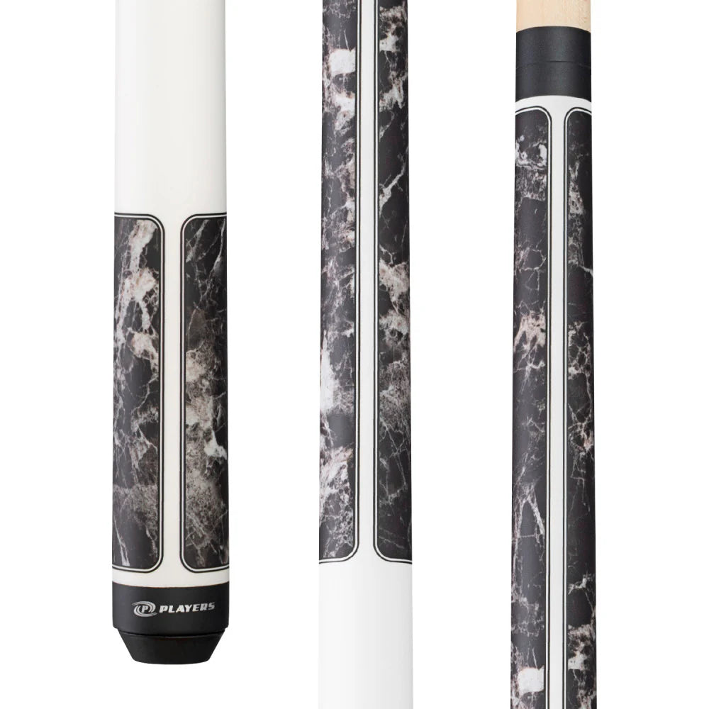 Players G-4145 Brown Marble with Matte White Pool Cue