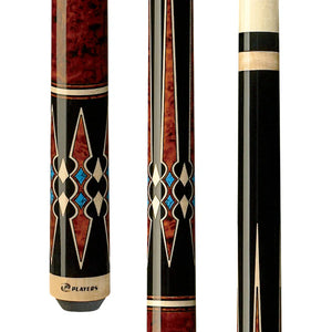 Players G-3395 Cherry with Blue Recon Pool Cue