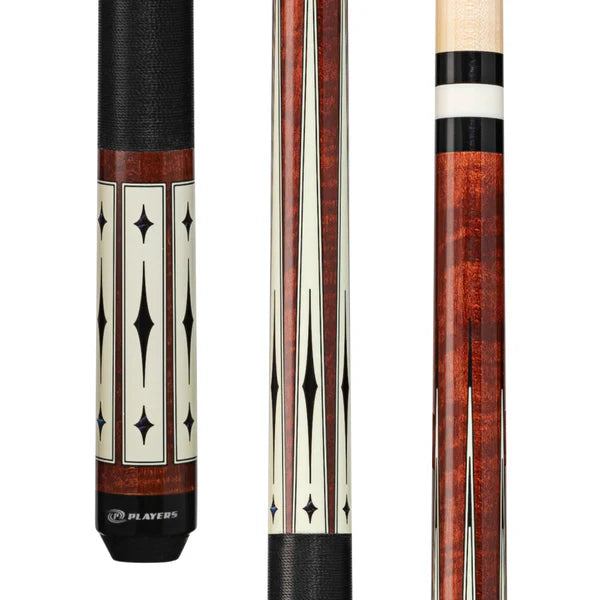 Players G4143 Curly Maple & White/Blue Diamond Pool Cue