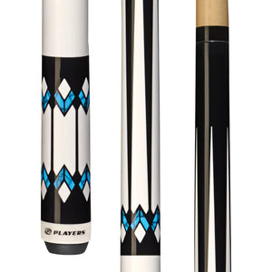 Players G-3355 White with Blue Recon Pool Cue