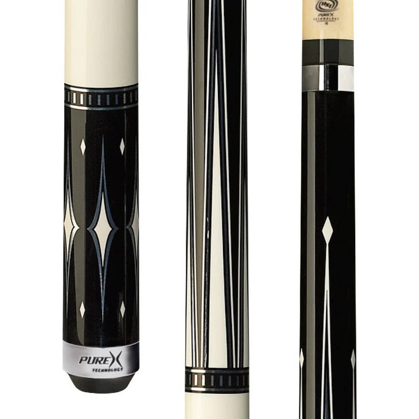 Pure X Black & White 6-Point Diamond Pool Cue