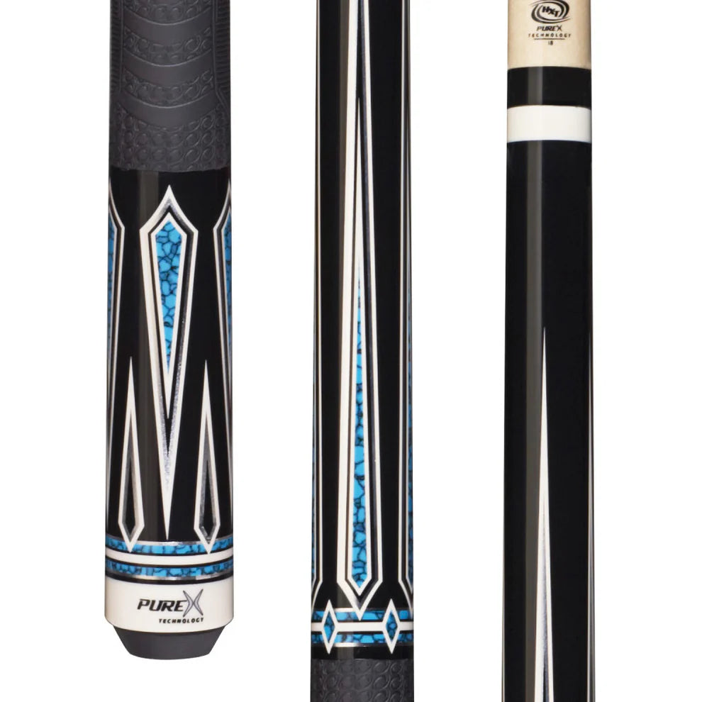 Pure X Black/Blue Recon Pool Cue w/ MZ Grip