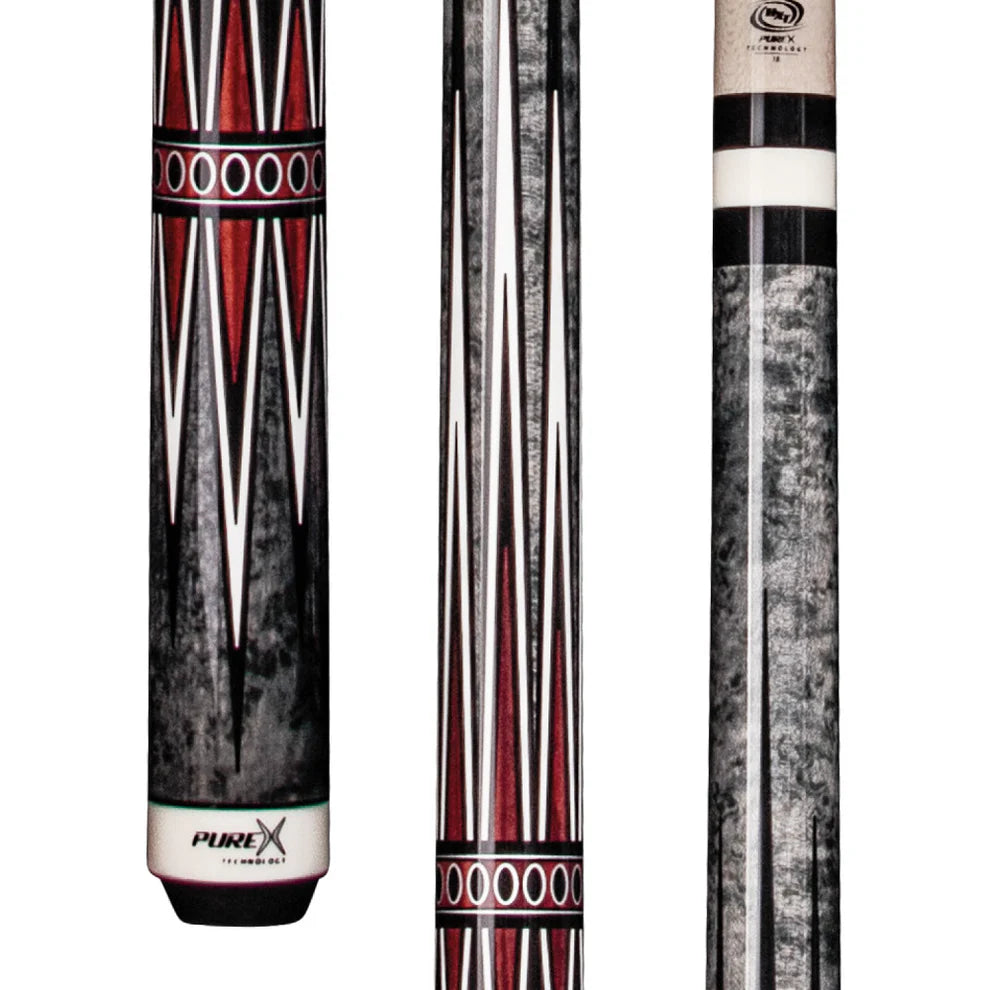 Pure X Grey Stained Birdseye & Cocobolo Wrapless Pool Cue