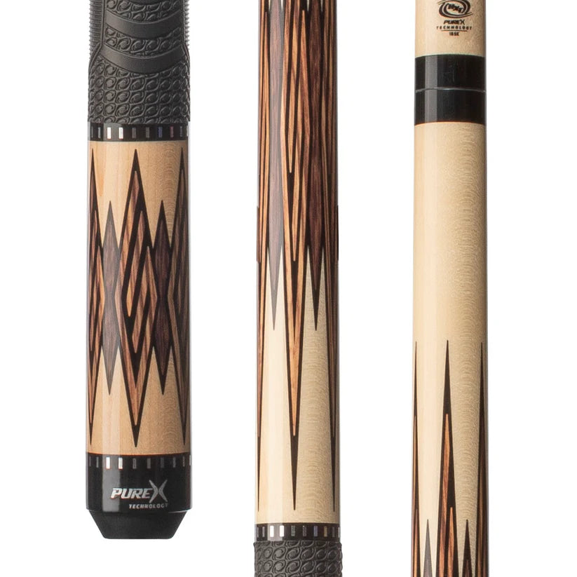 Pure X Natural Maple Pool Cue w/ Bocote and MZ Grip