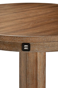 Brunswick Traditional Pub Table with USB Port - Rustic Dark Brown