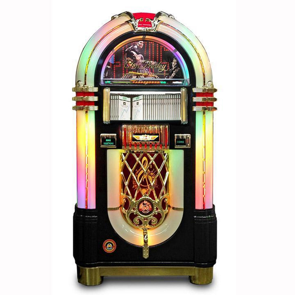 Rock-Ola Bubbler Elvis CD Jukebox – Black – Game Table Champ Rock-Ola Bubbler Elvis CD Jukebox – Black – Game Table Champ