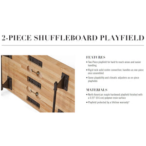 Brunswick Andover II Two-Piece Board 12' Shuffleboard Table - Rustic Dark Brown